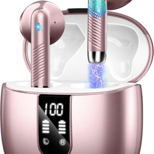 Wireless Earbud Bluetooth 5.3 Headphones with Clear Sound, 40H Playtime, Sport Earbud Touch Control with LED Digital Display, IP7 Waterproof Bluetooth Earphones Built-in Mic for Android iOS Workout