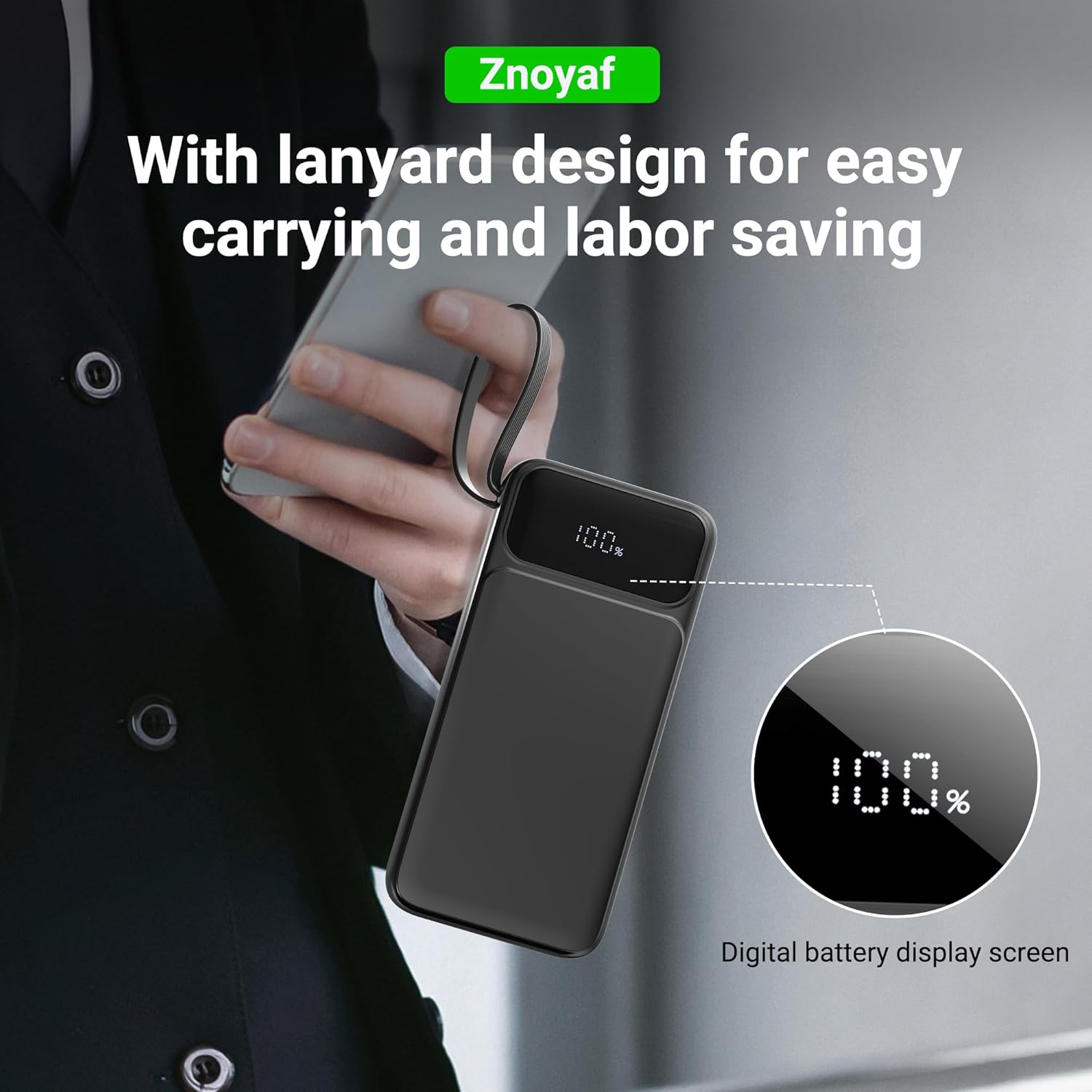 Portable Charger Power Bank 50000mAh- 7 Outputs & 3 Inputs USB-C 22.5W Fast Charging Battery Pack with Built-in Cables and Ports Compatible with Most of Cellphones and Devices, for Travel Camping - Image 8