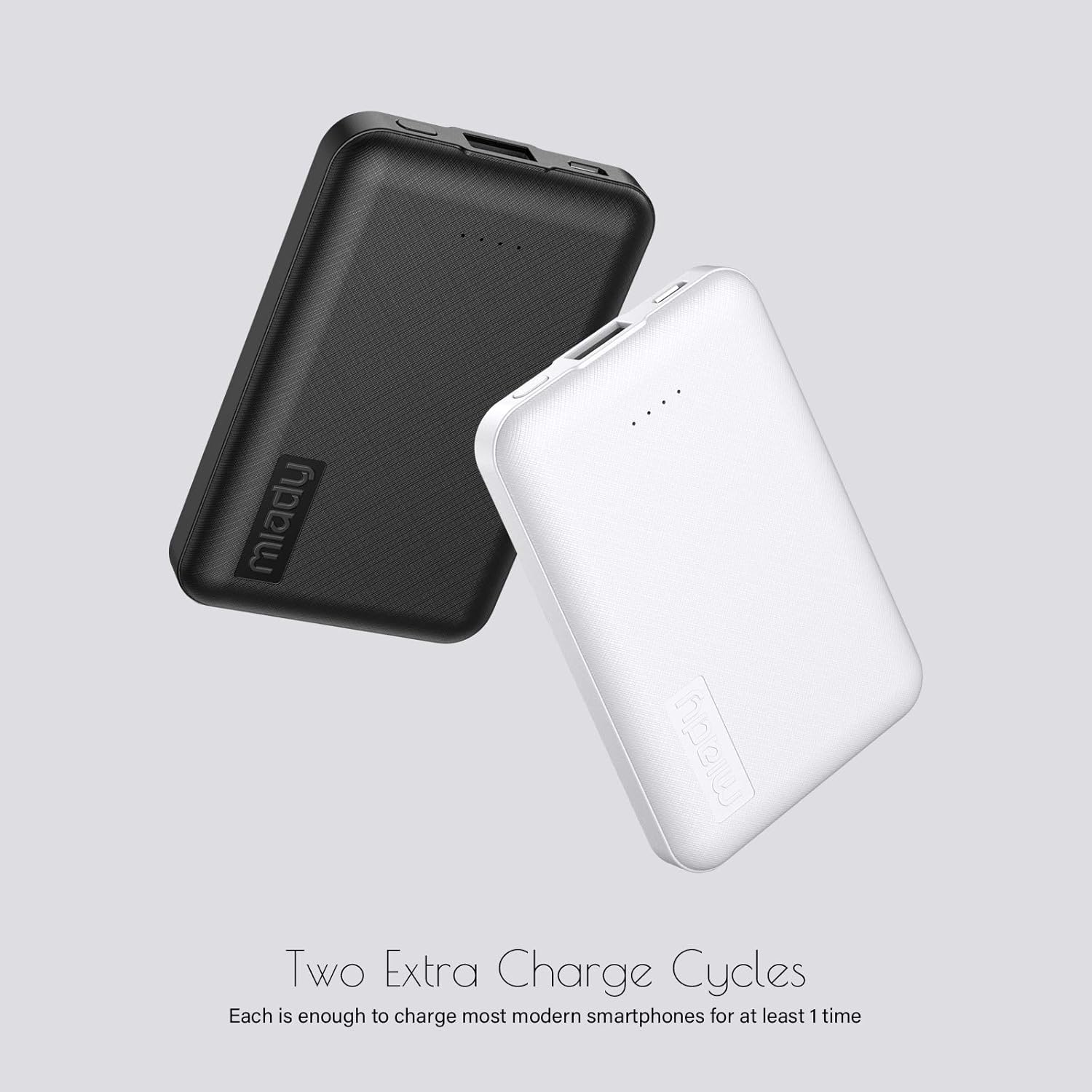 Miady 2-Pack 5000mAh Mini Portable Charger, 5V 2.4A USB-C Output Fast Charging Battery Pack Travel Small Power Bank Phone Charger Compatible with iPhone 16/15 Samsung S24/S22 Google iPad Android etc - Image 2