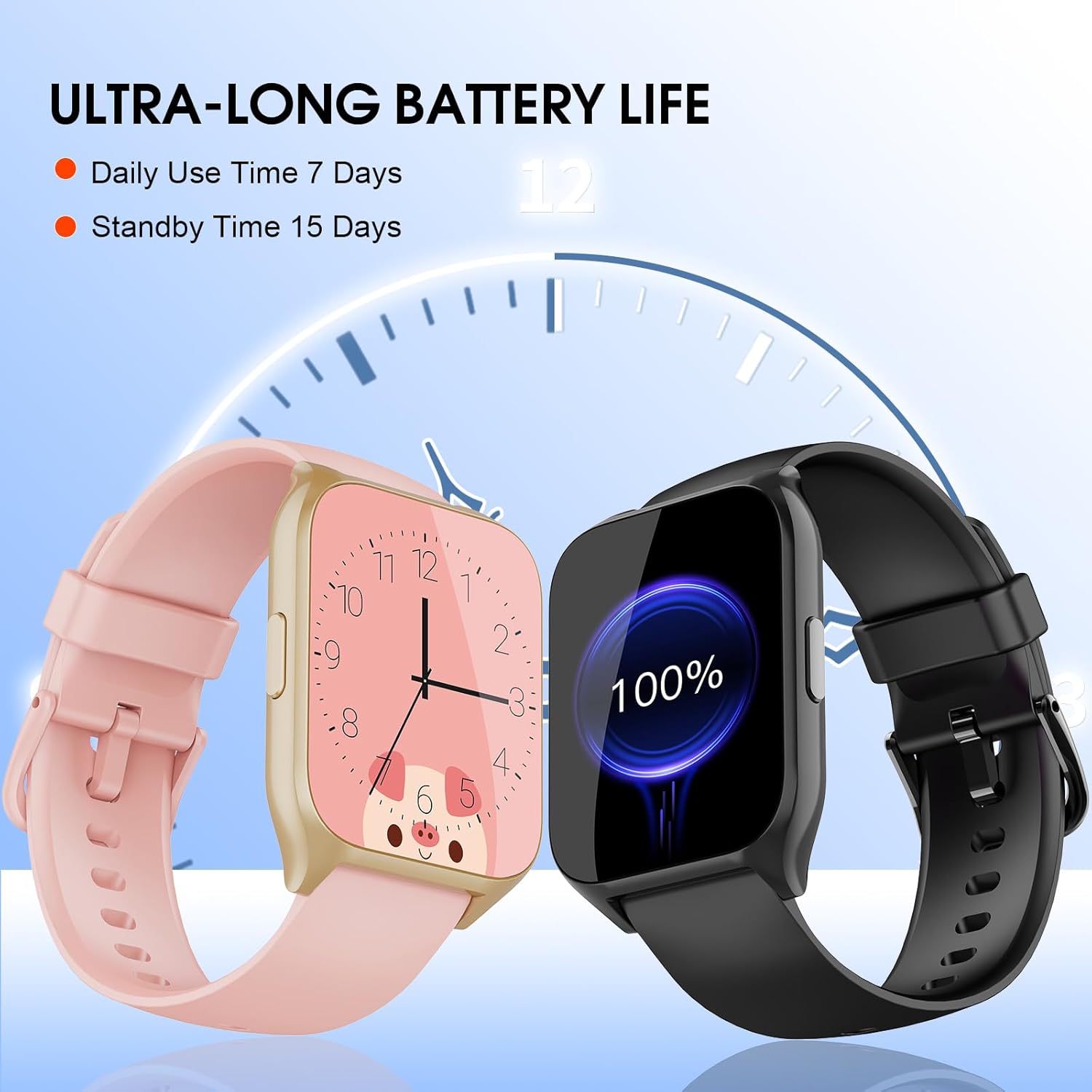 Smart Watch for Men Women(Answer/Make Calls), 1.85" HD Touch Screen Fitness Watch with Sleep Heart Rate Monitor, 112 Sports Modes, IP68 Waterproof Activity Trackers Compatible with Android iOS, Black - Image 7