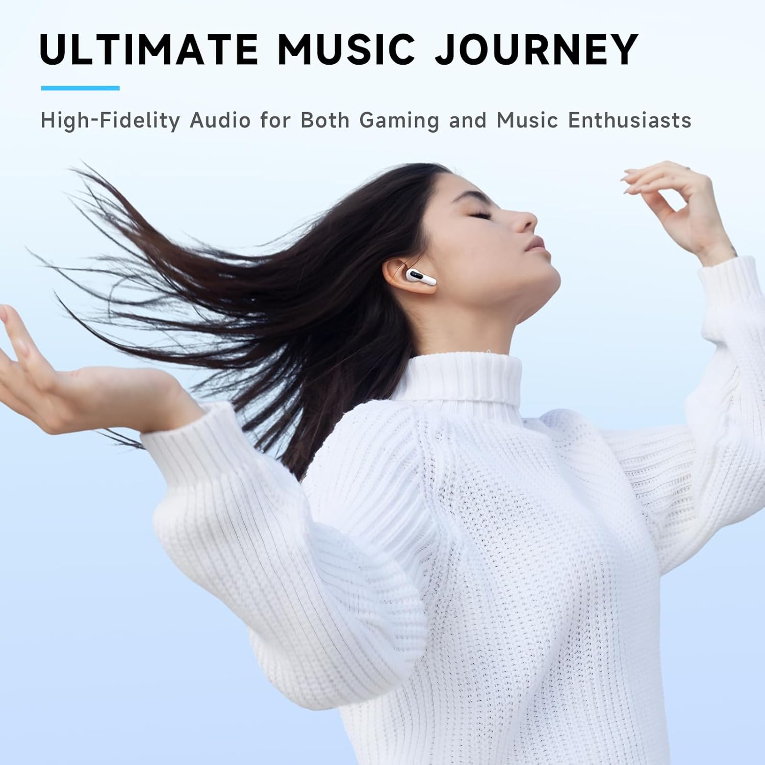 RYR 2.4GHz Wireless Gaming Earbuds, Bluetooth 5.3 in-Ear Headphones Bass Stereo, Gaming Earphones with Noise Cancelling Mic, LED Display, 36Hs Playtime for Meta Quest 3/2, PS5/4, VR, Switch, PC, Phone - Image 9