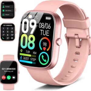Smart Watch for Women Men Answer/Make Calls, 1.91"HD Smartwatch Heart Rate/Activity/Step/Sleep Monitor, Fitness Watch with IP68 Waterproof, Pedomete110+ Sport Mode Smart Watches for Android iOS Rose