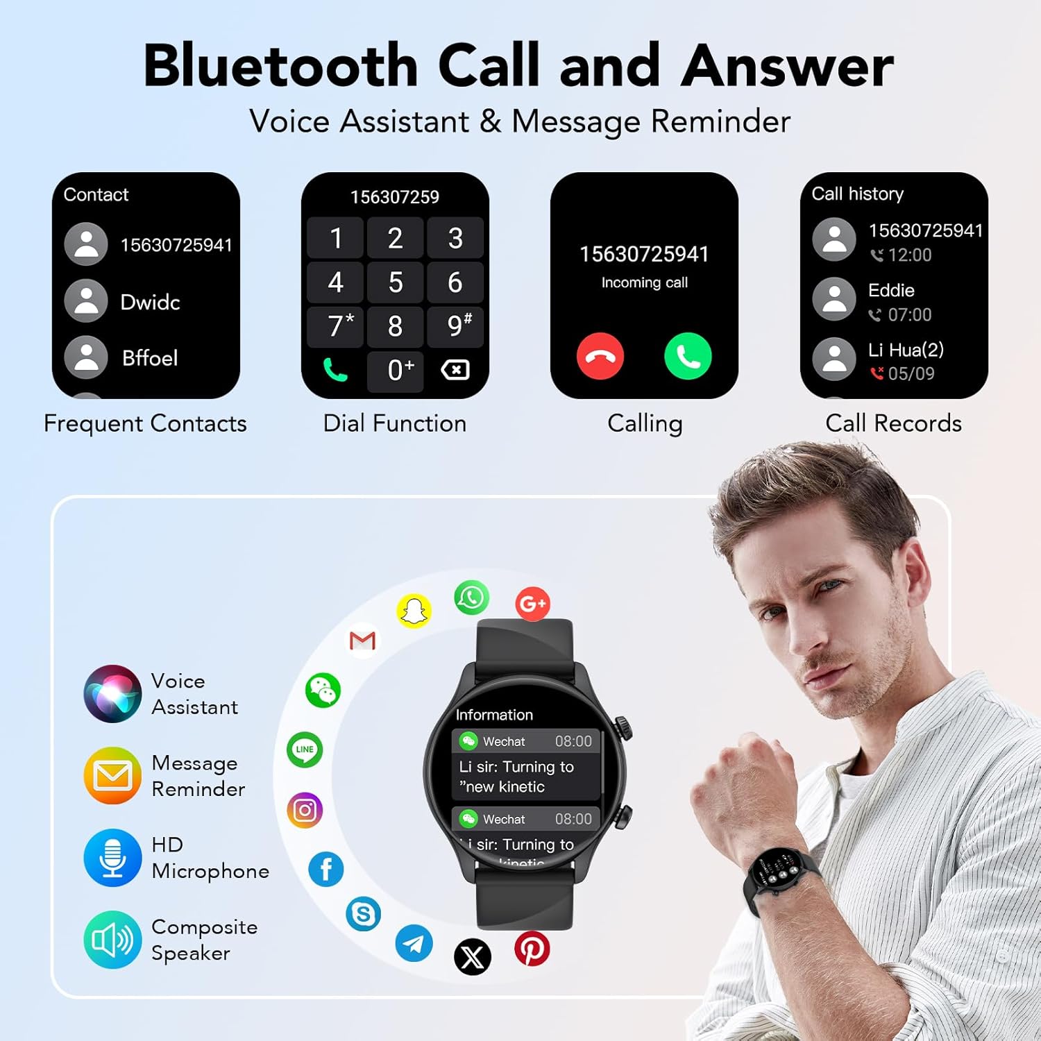 Smart Watch, 1.39" Smartwatch for Men Women (Answer/Make Call), Fitness Activity Tracker with Heart Rate & Sp02 Monitor, 100+ Sport Modes, IP68 Waterproof Fitness Watch for Android iOS (Black) - Image 2