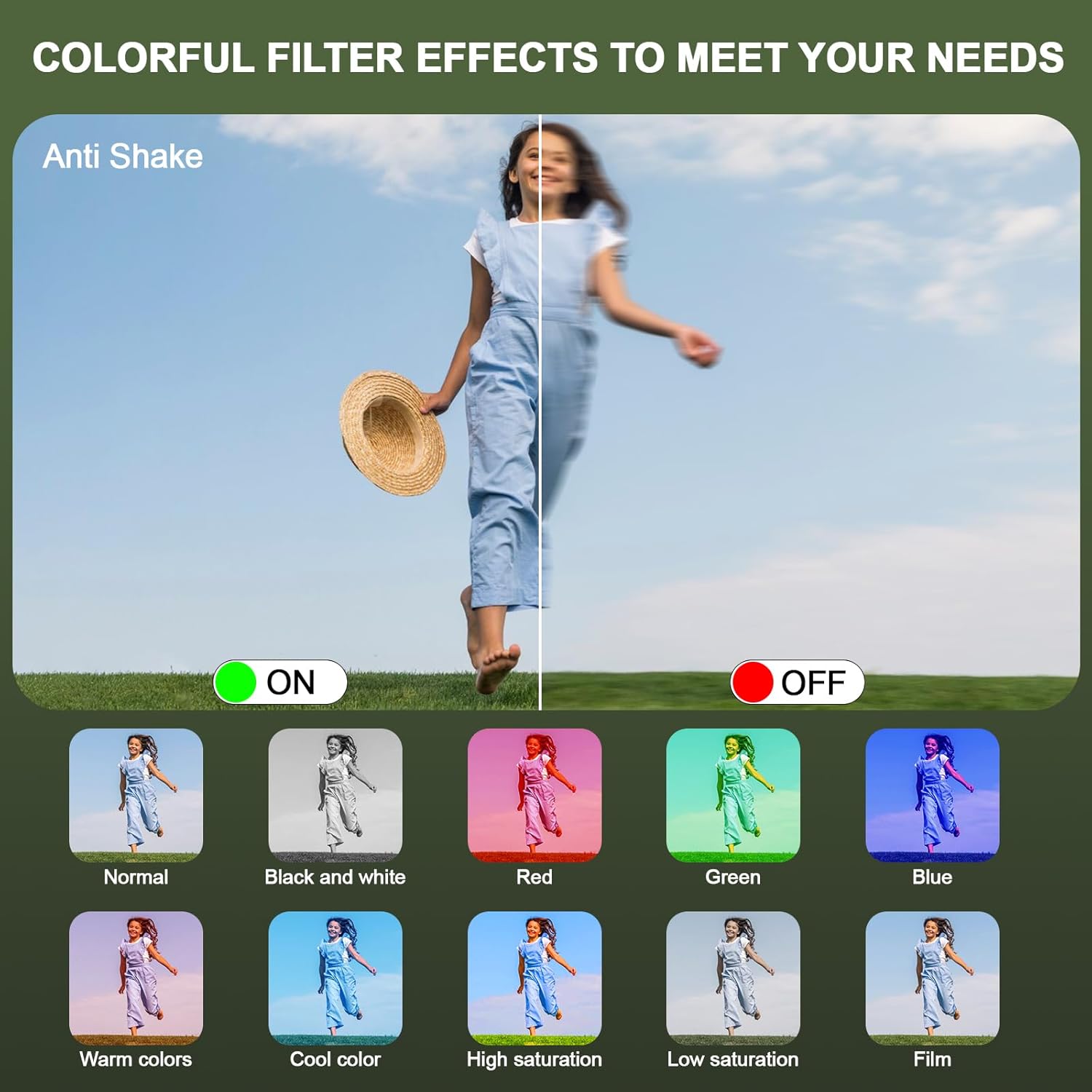 Digital Camera, 48MP Digital Camera for Kids, FHD 1080P Teen Camera, Compact Camera with IPS Screen, Small Camera for Girls with 32GB SD Card, Mini Camera with 16x Zoom and Anti-Shake (Blue) - Image 4