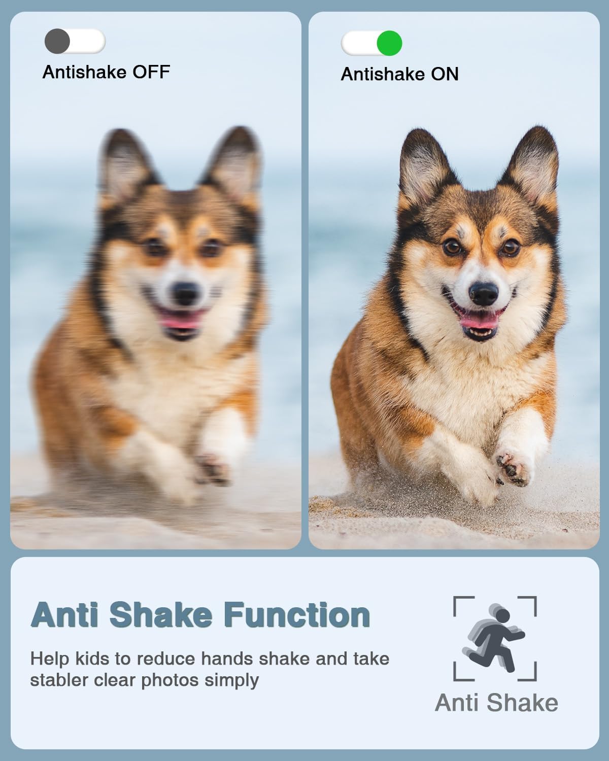 Digital Camera, Lecran FHD 1080P Kids Camera 44MP with 32GB Card, 2 Batteries, Lanyard, 16X Zoom Anti Shake, Compact Portable Small Point Shoot Camera for Kids Student Children Teens Girl Boy(Black) - Image 8