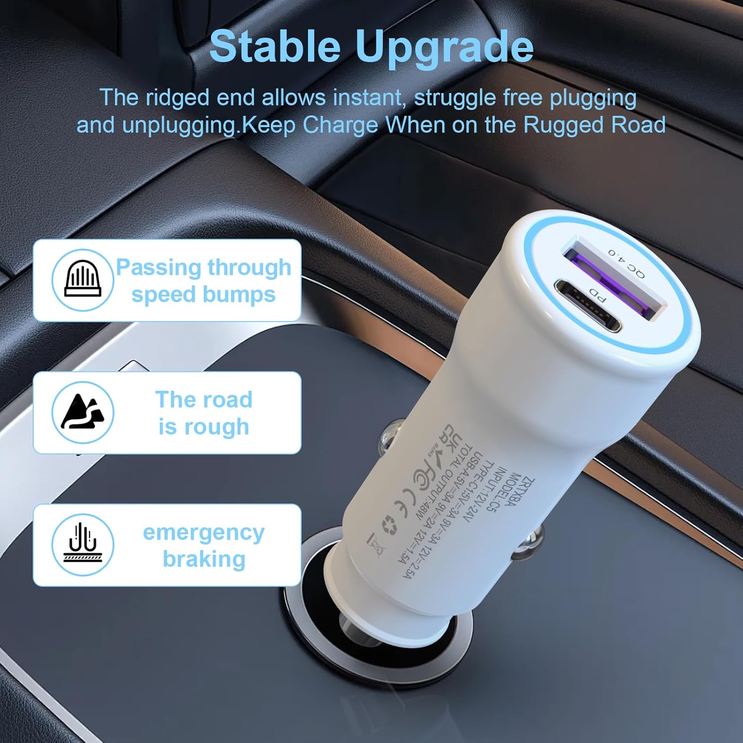 iPhone 16 Car Charger USB C Car Charger Adapter 2Pack 48W PD&QC4.0 Dual Port iPhone Car Charger with USB C to C Cable for iPhone 16/15 Series, Samsung Galaxy Series, iPad Pro, AirPods,Pixel,and More - Image 4