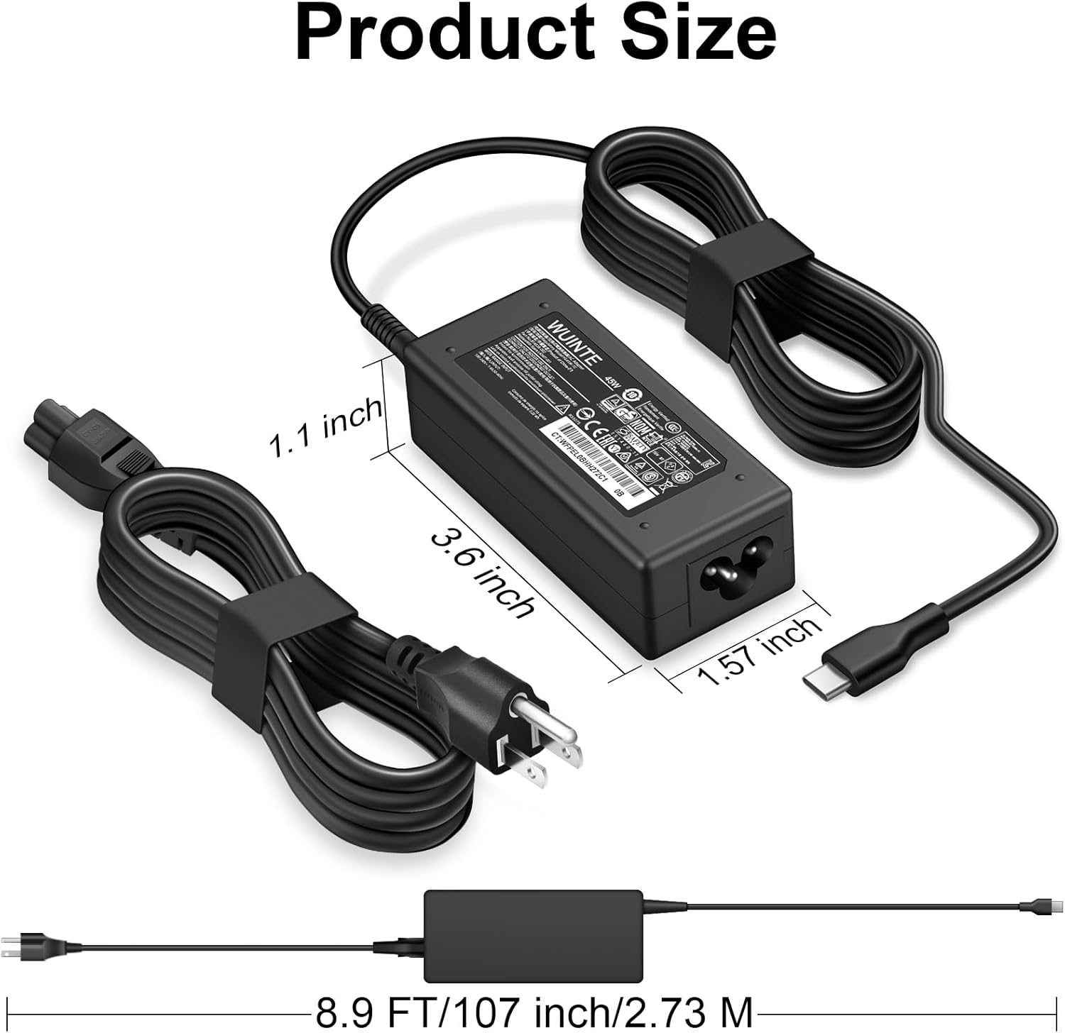 USB C Laptop Charger Chromebook Charger Compatible with HP Dell Lenovo Asus Acer Samsung Google Chromebook Type C Power Cord - Image 7