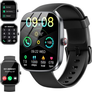 Smart Watch(Answer/Make Call), 1.91" Smartwatch for Men Women, NEW Fitness Watch with 110+ Sport Modes, Fitness Activity Tracke with Pedometer/Sleep Monitor/Heart Rate/IP68 Waterproof, for Android iOS