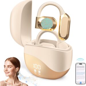 AI Language Translation Earbuds, 3-in-1 Translation Earbuds, 144 Languages Real-time Two-Way OWS Earbuds, HD Sound Quality, Compatible with iOS and Android, Khaki