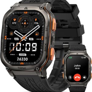 KOSPET Tank M3 Ultra Smart Watch with GPS, 50M Waterproof, Compass, Altitude, Air Pressure, 480mAh Extra Large Battery, Full Stainless Steel, Bluetooth Call, 1.96'' AMOLED Always-on Display, AI Voice