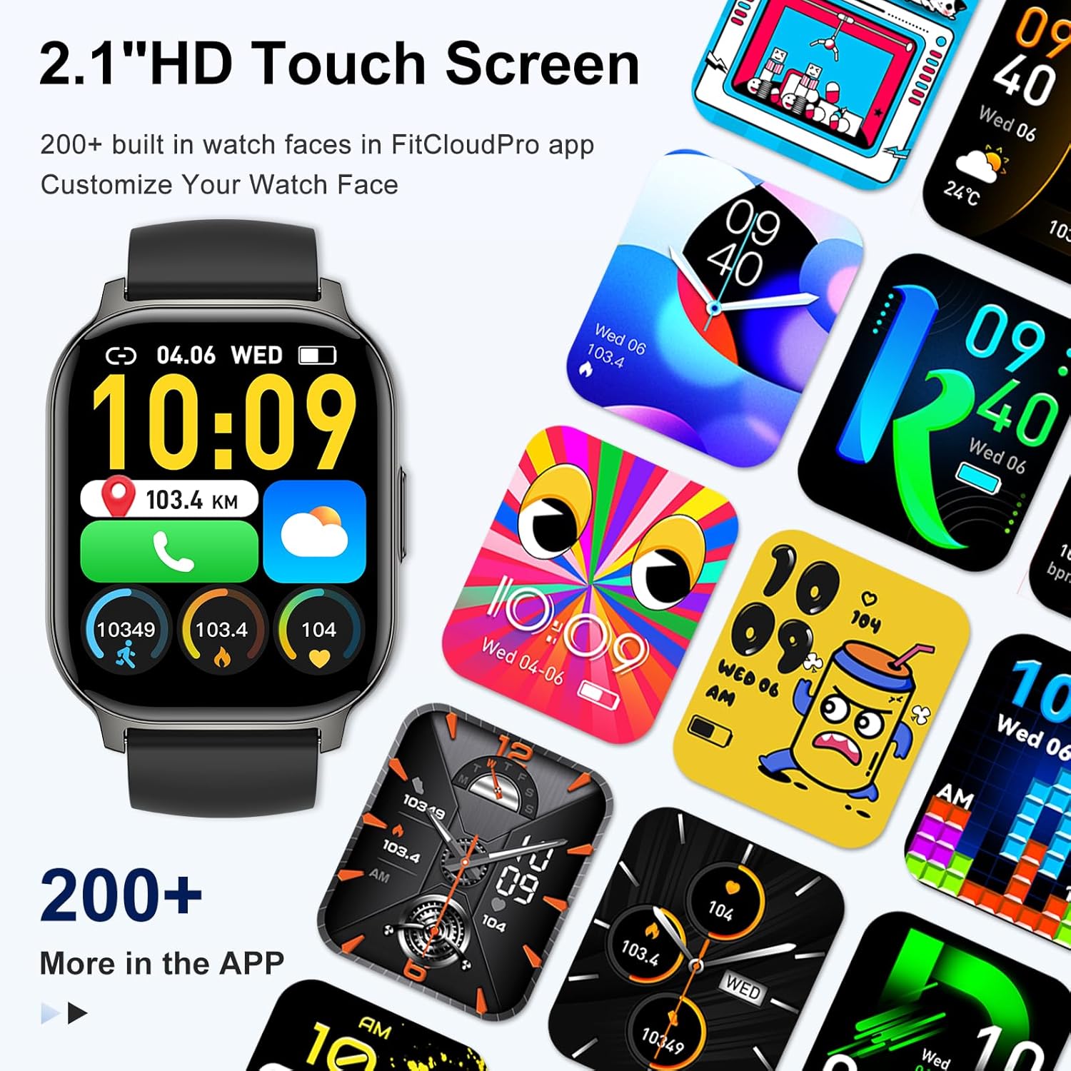 Smart Watch for Men Women Fitness: Make/Answer Call Smart Watches for Men Digital Mens Watches Running Waterproof Smartwatch Android Phones iPhone Samsung Compatible Heart Rate Monitor Step Tracker - Image 5