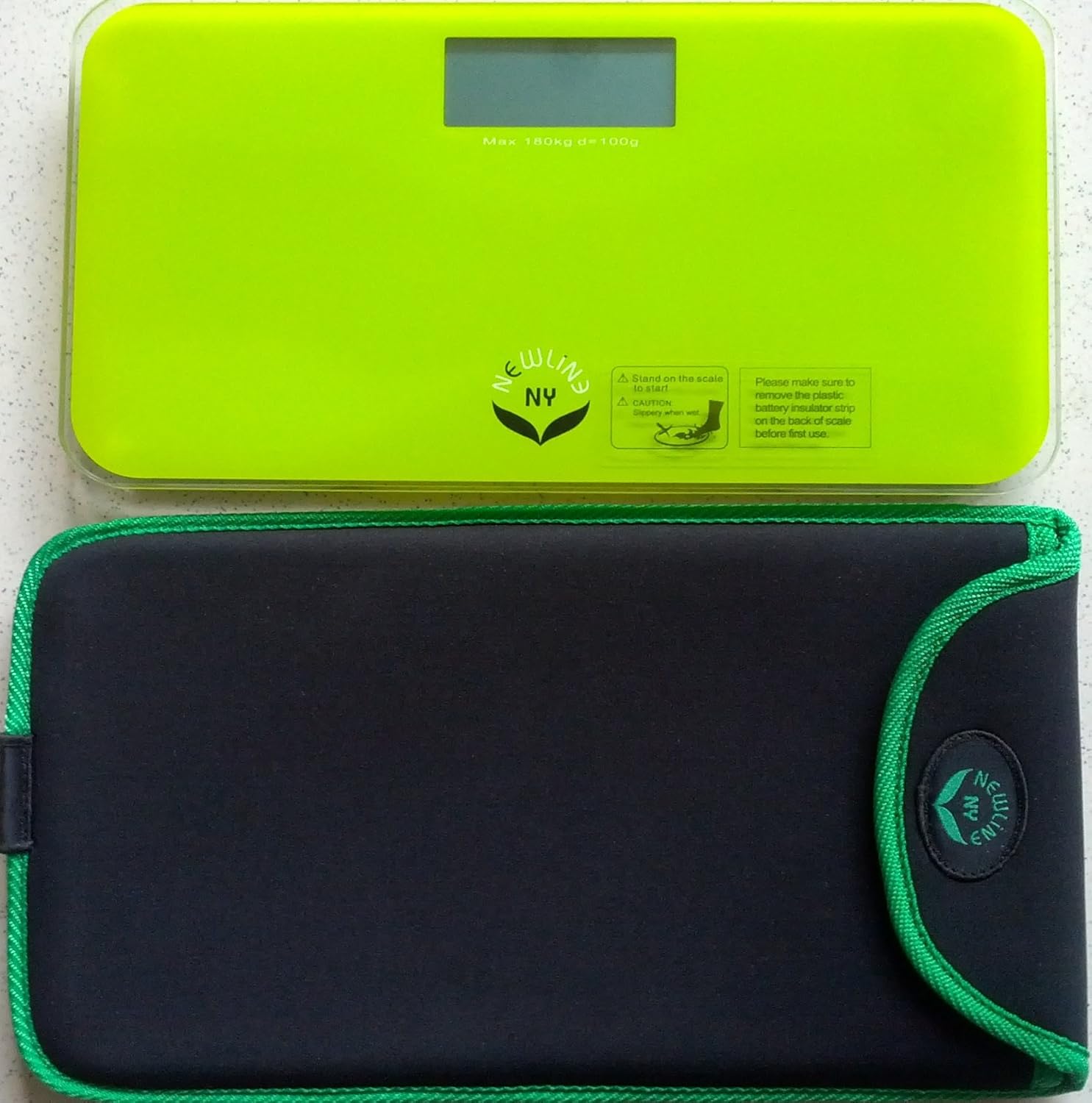 Newline NY Mini Bathroom Scale SBB0719M-NYLG (Green) + Bag NY-MSS101-BG Black & Green