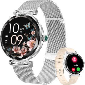 Smart Watch (Answer/Make Calls), 1.19" Smart Watches for Women 110+ Sports Modes Fitness Tracker with Blood Pressure/Heart Rate/Sleep Monitor, IP68 Waterproof Activity Tracker for Android and iPhone
