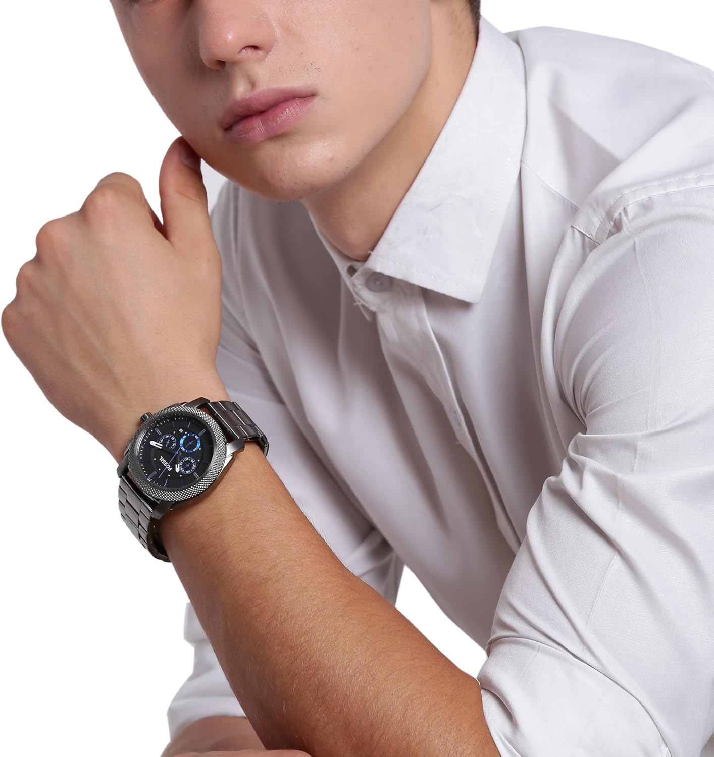 Fossil Machine Men's Watch with Stainless Steel or Leather Band, Chronograph or Analog Watch Display - Image 5