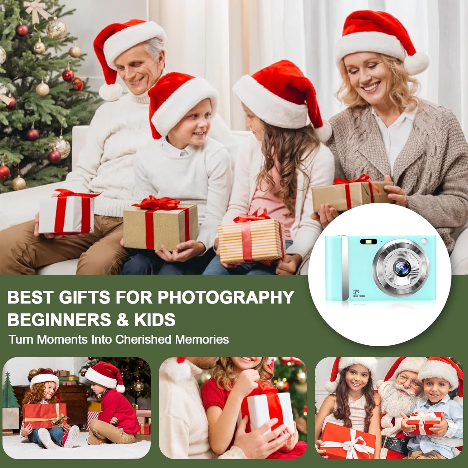 Digital Camera, 48MP Digital Camera for Kids, FHD 1080P Teen Camera, Compact Camera with IPS Screen, Small Camera for Girls with 32GB SD Card, Mini Camera with 16x Zoom and Anti-Shake (Blue) - Image 7