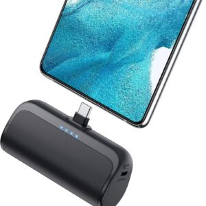 Mini Portable Charger 5200mAh,PD Fast Charging USB C Power Bank,Portable Phone Charger for Android,Ultra-Compact Plug in Battery Pack Compatible with Samsung Galaxy S22/S21,Moto,LG,Pixel (Type-C Only)