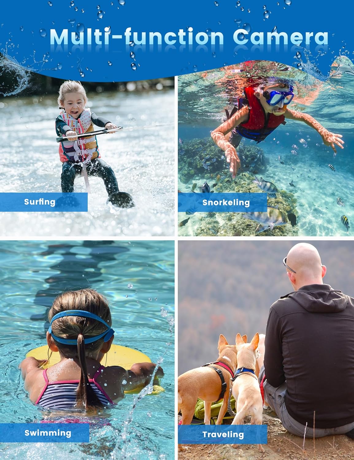 16FT Waterproo Camera, 30MP Underwater Digital Camera with 32G Card and Floating Strap, 18X Zoom Rechargeable Point and Shoot Camera for Snorkeling Swimming - Image 6