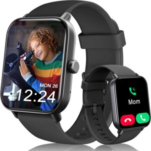 Kids Smart Watch for Boys Girls Teens, IP68 Waterproof Swimming Smartwatch, 1.8'' Fitness Activity Tracker Watch with 100 Sports Modes, Make Call/Answer, Heart Rate, Valentines Day Gifts for Kids