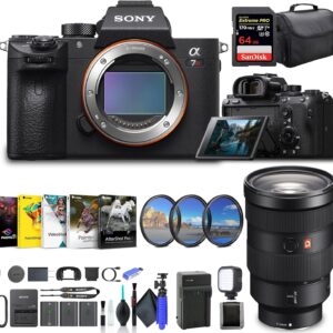 Sony Alpha a7R III Mirrorless Digital Camera Body Only ILCE7RM3/B, Sony FE 24-70mm Lens, 64GB Memory Card, 2 x NP-FZ-100 Battery, Corel Photo Software, Case, External Charger, and More