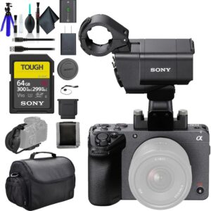 Sony FX30 Digital Cinema Camera with XLR Handle Unit ILME-FX30, 64GB SF-G Tough Card, Bag, Flex Tripod, Hand Strap, Memory Card Wallet, Cap Keeper, Cleaning Kit