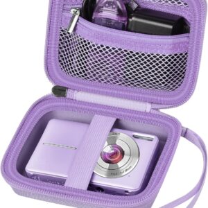 Case Compatible with VAHOIALD FHD 1080P Digital Camera/for CAMKORY Digital Point and Shoot/for KODAK PIXPRO FZ45-BK 16MP Vlogging/for IWEUKJLO/for Nsoela, Holder for SD Card More (Purple)