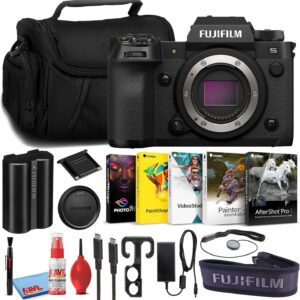 Fujifilm X-H2S Mirrorless Digital Camera (Body Only) (Black, 16756924) Bundle with Corel Photo Editing Software + Large Camera Bag + Lens Cap Keeper + Deluxe Camera Cleaning Kit + More