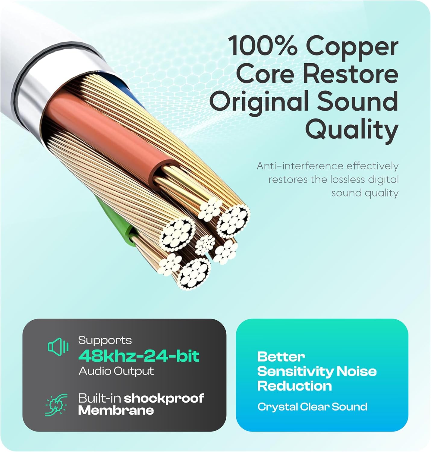 Wired Earbuds with Mic, Earphones Ear Buds Wired Plug in Earbuds Noise Cancelling Earbuds Wired, in Ear Headphones Wired Ear Buds, Aux Headphones Wired Earphones with Cord Snow White - Image 7