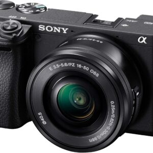 Sony Alpha a6400 Mirrorless Camera: Compact APS-C Interchangeable Lens Digital Camera with Real-Time Eye Auto Focus, 4K Video, Flip Screen & 16-50mm Lens - E Mount Compatible - ILCE-6400L/B, Black