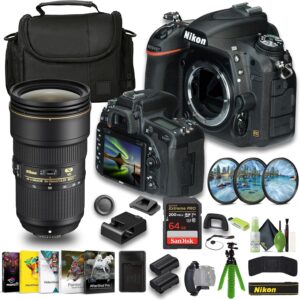 Nikon D750 FX-Format Digital SLR Camera + EN-EL15C Battery + Extreme PRO 64GB Card + 12 Inch Flex Tripod + Photo Editing Software AF-S NIKKOR 24-70mm f/2.8E ED VR Lens + More (Renewed)
