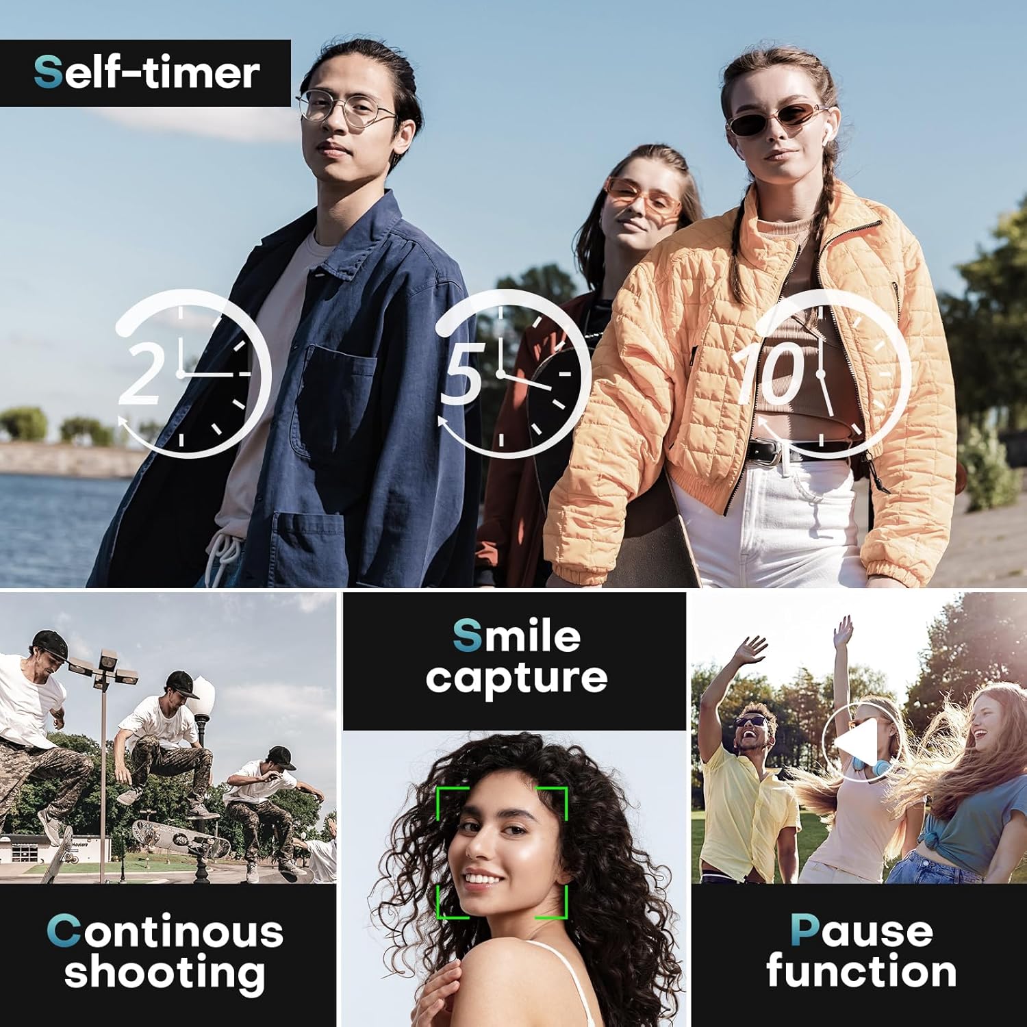 Digital Camera, Autofocus UHD 4K Vlogging Camera with 32GB Card, 48MP 16X Digital Zoom Digital Camera, Anti-Shake Portable YouTube Compact Point Shoot Camera for Teens Adult Beginner(White) - Image 6