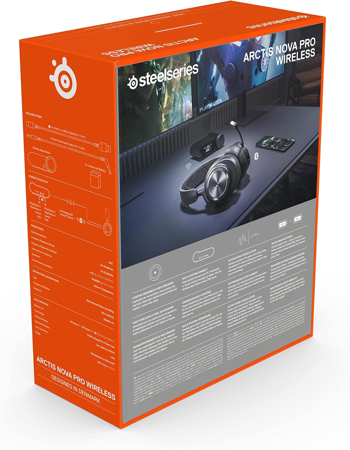 SteelSeries Arctis Nova Pro Wireless Multi-System Gaming Headset - Premium Hi-Fi Drivers - Active Noise Cancellation - Infinity Power System - Stealth Retractable Mic - PC, PS5/PS4, Switch, Mobile - Image 12