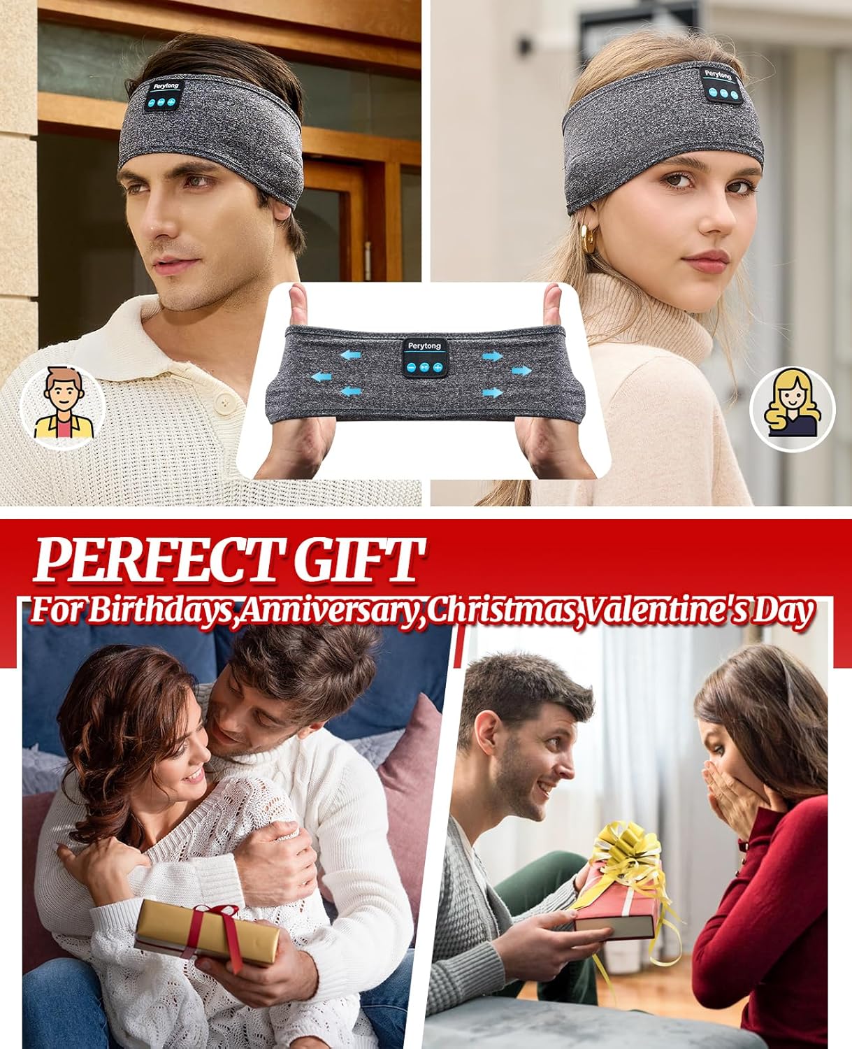 Perytong Sleep Headphones Wireless, Bluetooth Sports Headband Headphones with Ultra-Thin HD Stereo Speakers Perfect for Sleeping,Workout,Jogging,Yoga,Insomnia, Air Travel, Meditation - Image 8