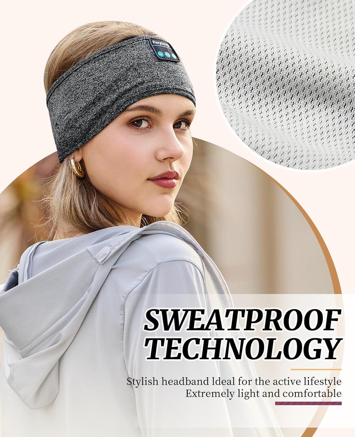 Perytong Sleep Headphones Wireless, Bluetooth Sports Headband Headphones with Ultra-Thin HD Stereo Speakers Perfect for Sleeping,Workout,Jogging,Yoga,Insomnia, Air Travel, Meditation - Image 2