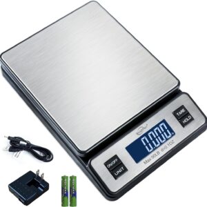 Weighmax W-2809 90 LB X 0.1 OZ Durable Stainless Steel Digital Postal Scale, Shipping Scale With AC adapter, 1 Pack