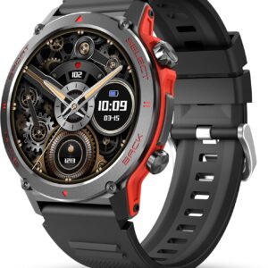 Smart Watch, 1.43" AMOLED Military Smartwatch Men Women Answer/Make Call, Digital Fitness Watch, 110+ Sports, Blood Pressure, Heart Rate, Stress Monitor Sports Watch for Android or iOS