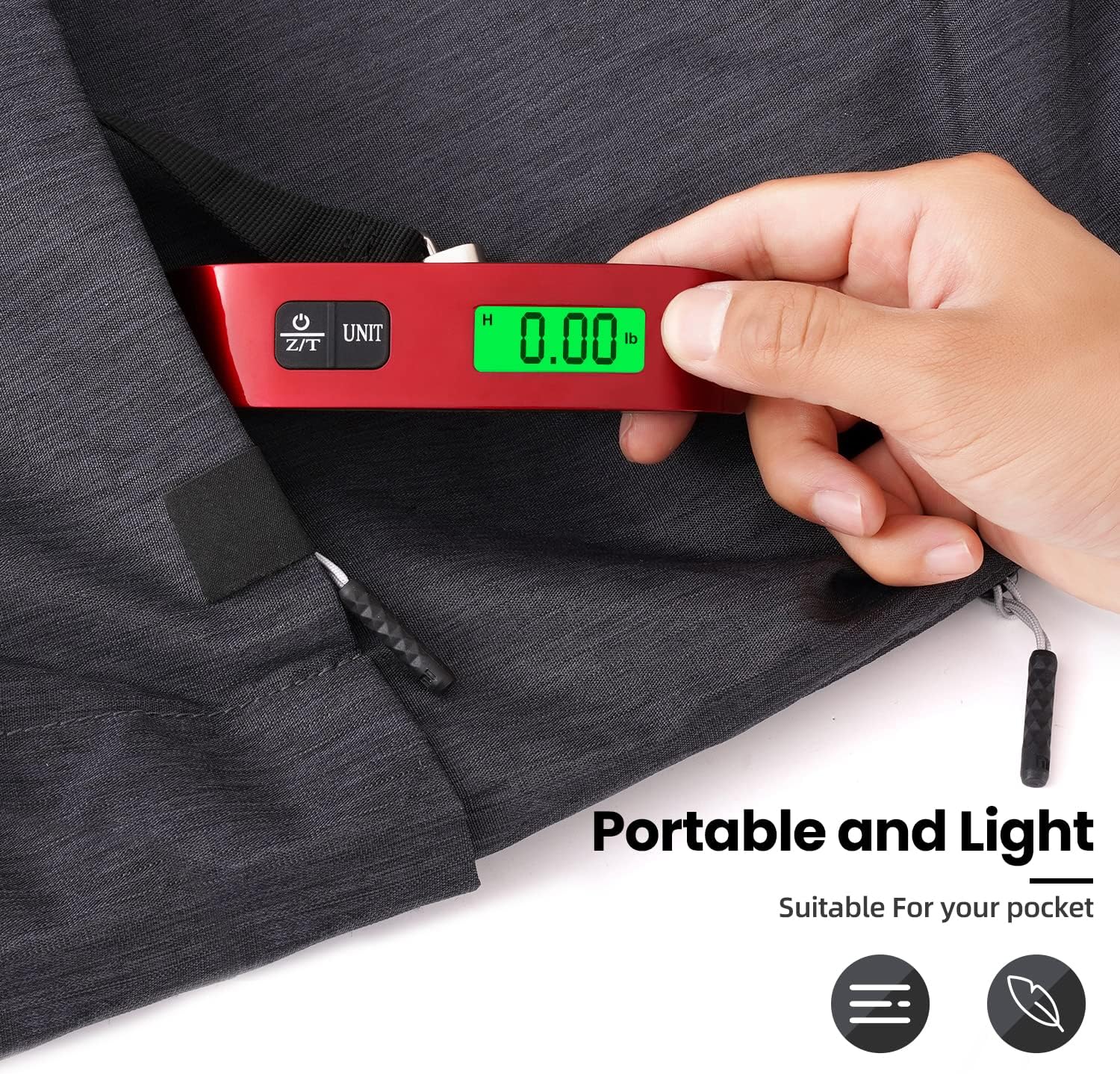 BAGAIL Digital Luggage Scale, 110lbs Hanging Baggage Scale with Backlit LCD Display, Portable Suitcase Weighing Scale, Travel Luggage Weight Scale with Hook, Strong Straps for Travelers - Image 6