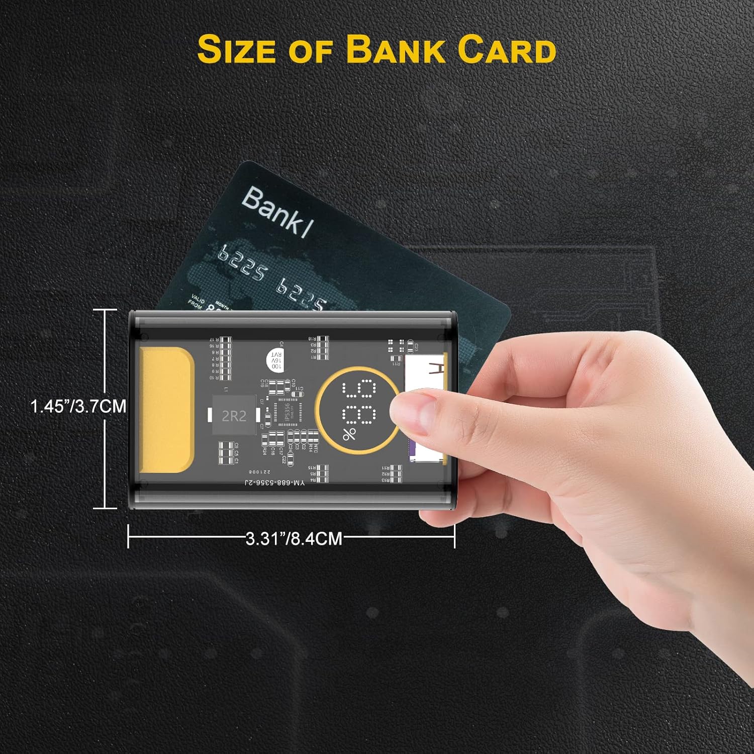 Portable Charger 10000mAh,22.5W Fast Charging Small Power Bank,Transparent External Battery Pack,Input/Output External USB C Portable Phone Charger for iPhone iPad Samsung LG Android Cellphone (Black) - Image 5