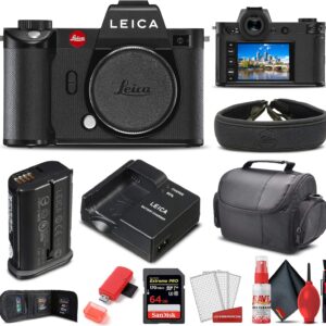 Leica SL2 Mirrorless Digital Camera (Body Only) (10854) + 64GB Extreme Pro Card + Card Reader + Case + Cleaning Set + Memory Wallet - Starter Bundle