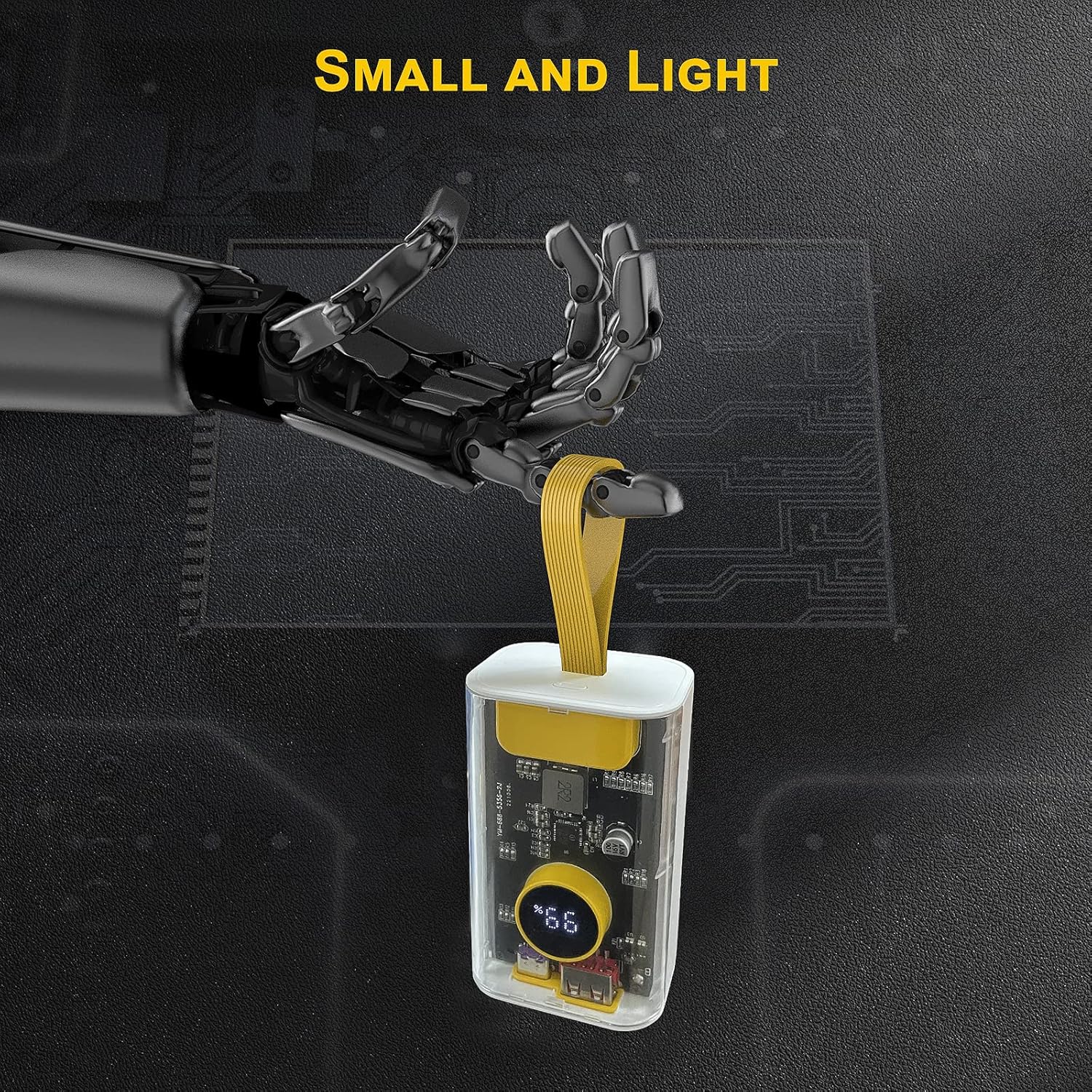 Portable Charger 10000mAh,Small Power Bank 22.5W Fast Charging,Transparent External Battery Pack,Input/Output External USB C Portable Phone Charger for iPhone iPad Samsung LG Android Cellphone(White) - Image 7