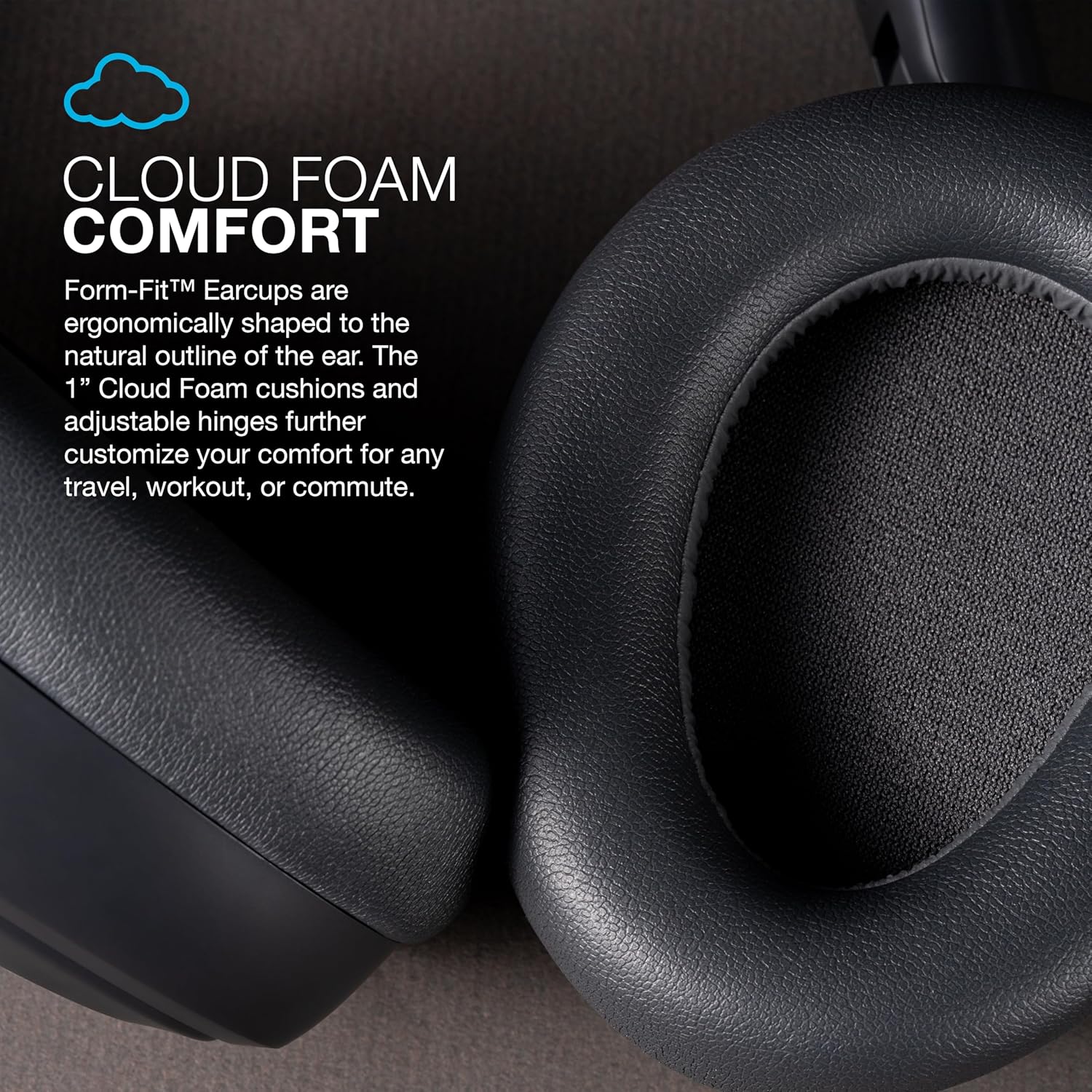 JLab JBuds Lux ANC Wireless Headphones, Graphite, Hybrid Active Noise Cancelling, Customizable Sound, Spatial Audio Compatible, Premium Over-Ear Bluetooth Headset - Image 4