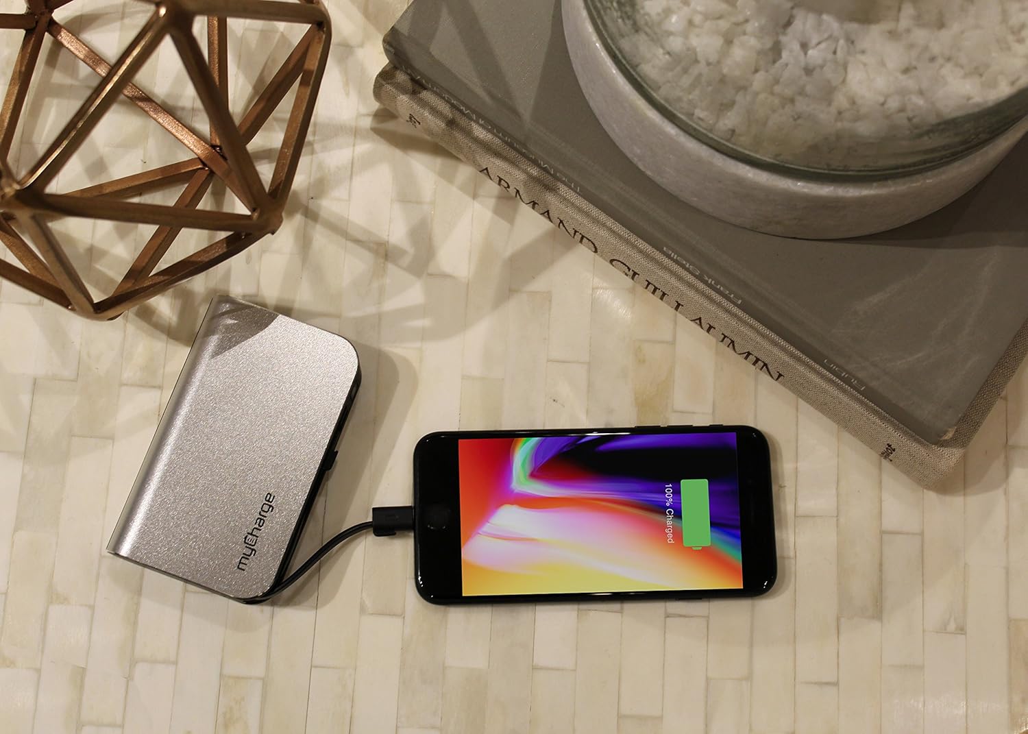 myCharge Portable Charger with Wall Plug – 10050mAh Fast Charging – Power Bank for iPhone, Samsung, Android & More - External Battery Pack Portable Charger with Built-in Cables (Lightning + Micro USB) - Image 2